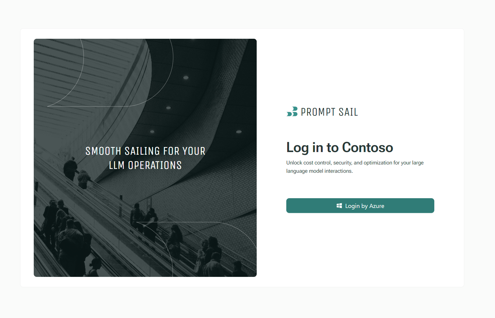 PromptSail Login page - SSO enabled